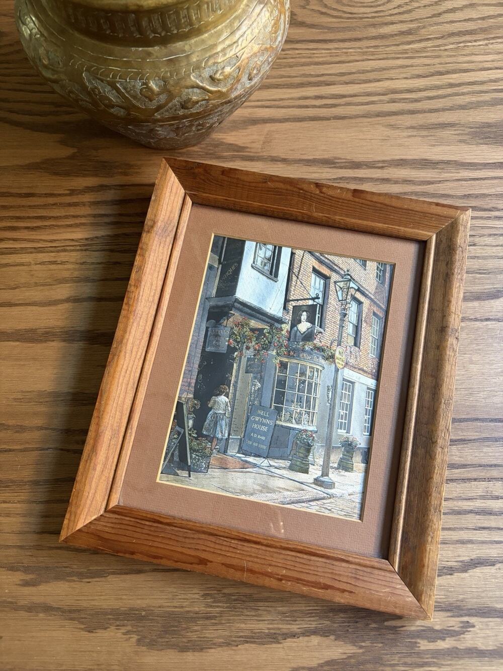 Vintage Dufex Foil Art Print ‘Nell Gwynn House’ Antiques Framed Print England